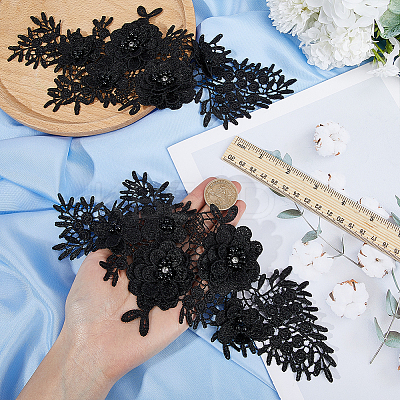 Flower Pattern Polyester Embroidered Lace Appliques DIY-WH0308-455C-1