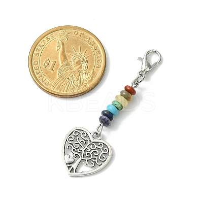 Alloy Tree of Life Pendant Decorations HJEW-JM01383-03-1