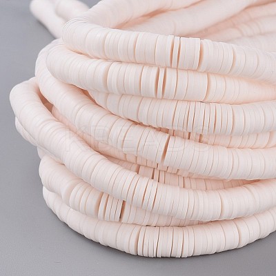 Flat Round Handmade Polymer Clay Beads CLAY-R067-8.0mm-16-1