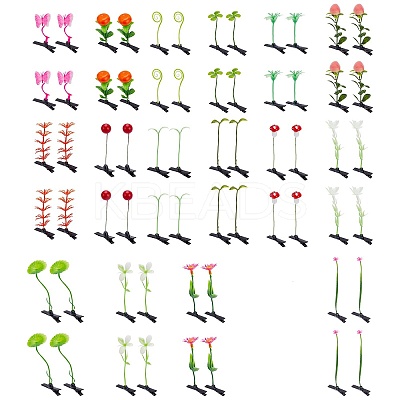 64pcs 16 style Bean Sprout Plastic Alligator Hair Clips PHAR-CP0001-11-1
