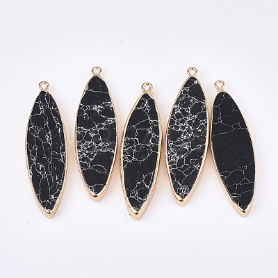 Electroplate Synthetic Turquoise Big Pendants G-S344-86D-1