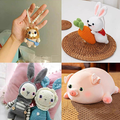 60 Sets 5 Colors Half Round ABS Plastic Doll Craft Eyes DIY-GF0010-67A-1
