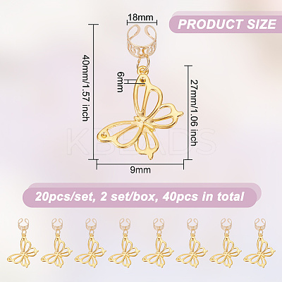 Alloy Hollow Braiding Hair Pendants Decoration Clips OHAR-AB00013-1
