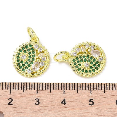 Real 18K Gold Plated Brass Micro Pave Cubic Zirconia Pendants KK-L209-056G-02-1