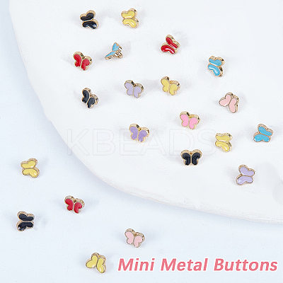 140Pcs 7 Colors Alloy Enamel Buttons FIND-GF0008-28-1