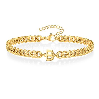 Letter 304 Stainless Steel Link Bracelets FS-WG7830E-02-1