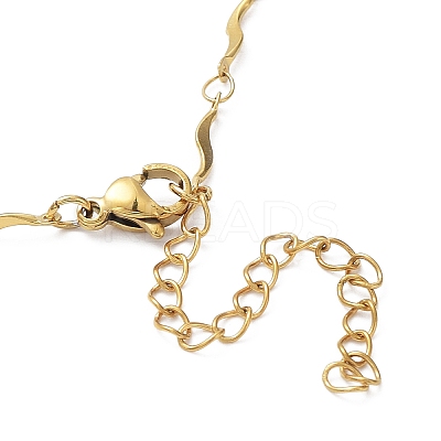 Ion Plating(IP) 304 Stainless Steel Wave Bar Link Chain Necklaces NJEW-K249-17G-1