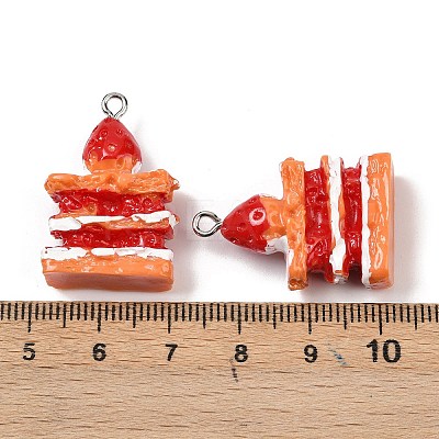 Spray Painted Opaque Resin Pendants RESI-F061-04-1