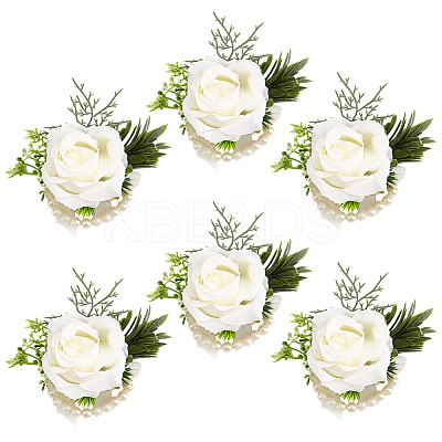 Silk Cloth Imitation Rose Wrist Corsage AJEW-WH0314-834-1