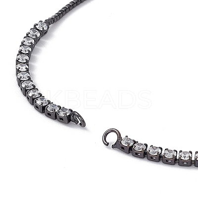 Brass Rhinestone Tennis Slider Bracelet Makings KK-E068-VD015-4-1