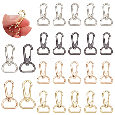 24Pcs 4 Colors Zinc Alloy Swivel Clasps FIND-WR0006-72-1