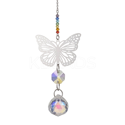 Glass Teardrop Hanging Suncatchers HJEW-JM04654-03-1