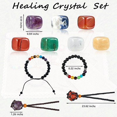 3Pcs 3 Style Natural Mixed Stone Beads Stretch Bracelets Set DIY-SZ0007-03-1