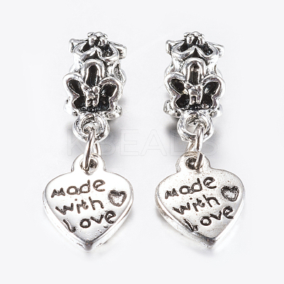 15Pcs Tibetan Style Alloy European Dangle Charms MPDL-ZF0001-08-1