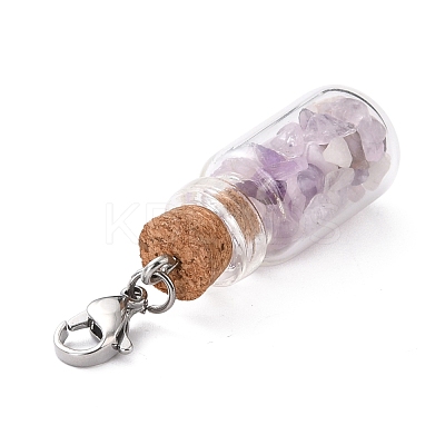 Glass Bottle Pendants HJEW-JM00221-04-1