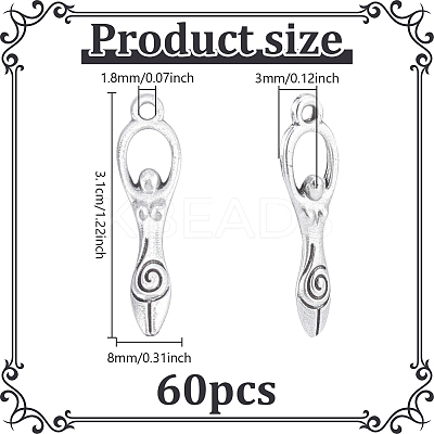 60Pcs Tibetan Style Alloy Pendants FIND-GA0008-22-1