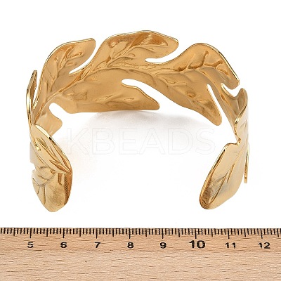 304 Stainless Steel Cuff Bangles for Women BJEW-D363-04B-G-1