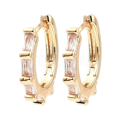 Brass Micro Pave Cubic Zirconia Hoop Earrings EJEW-D078-06KCG-1