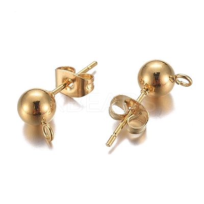 304 Stainless Steel Stud Earring Findings LS-STAS-P148-07G-B-1