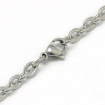 Tarnish Resistant Trendy Unisex 201 Stainless Steel Cable Chain Necklaces NJEW-L043-18P-1