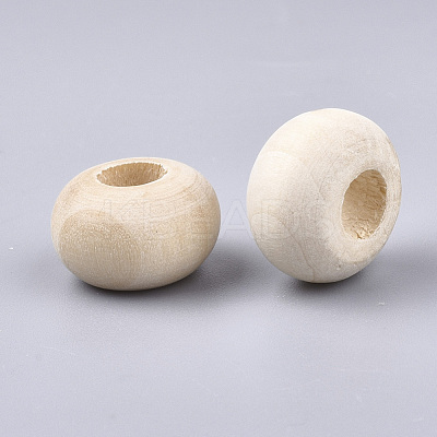 Unfinished Wood Beads WOOD-S053-03-1