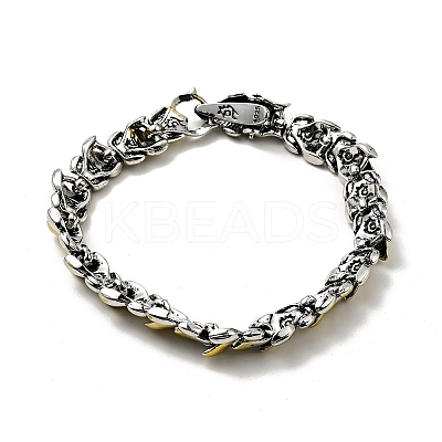 Men's Alloy Dragon Wrap Chain Bracelet LS-BJEW-A129-01-1