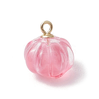 Transparent Spray Paint Glass Pendants PALLOY-JF03496-01-1