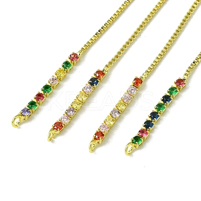 Brass with Cubic Zirconia Bracelets Makings FIND-Z035-21G-1