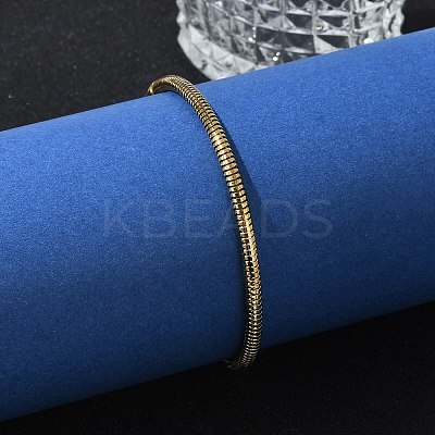Ion Plating(IP) 304 Stainless Steel Round Snake Chain Bracelets BJEW-O186-08A-G-1