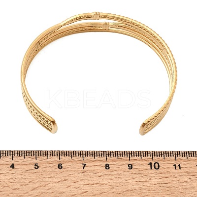 304 Stainless Steel Multi-strand Cuff Bangles for Women SA-CBA82C8-06G-1