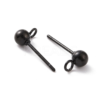 304 Stainless Steel Ball Stud Earring Findings STAS-G099-09B-1