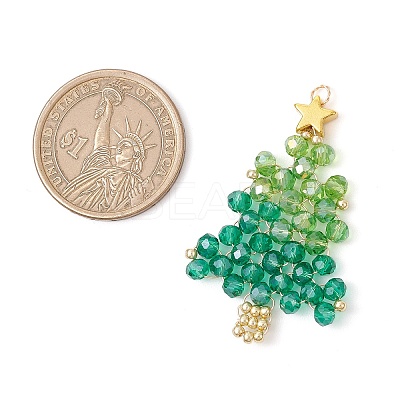 Handmade Glass Seed Beaded Pendants PALLOY-MZ00796-1