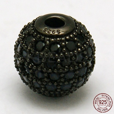 Round 925 Sterling Silver Beads STER-O021-01B-6mm-1