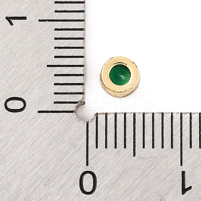 Rack Plating Flat Round Brass Micro Pave Cubic Zirconia Cabochons KK-F874-03G-01-1