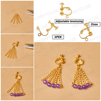 Brass & Iron Clip-on Earring Findings KK-SC0001-92-1