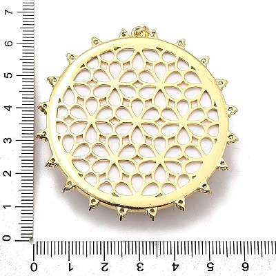 Rack Plating Brass Micro Pave Cubic Zirconia Glue Photographic Paper Pendants KK-D343-01G-1