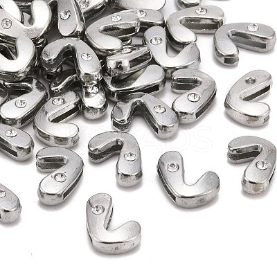 Letter Slider Beads for Watch Band Bracelet Making ALRI-O012-L-NR-1