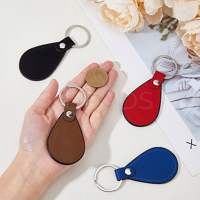 8Pcs 4 Colors PU Leather Pendant Keychain FIND-FH0007-87-1