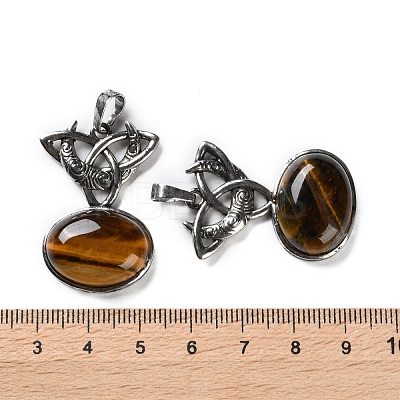 Natural Tiger Eye Pendants G-F777-02AS-06-1