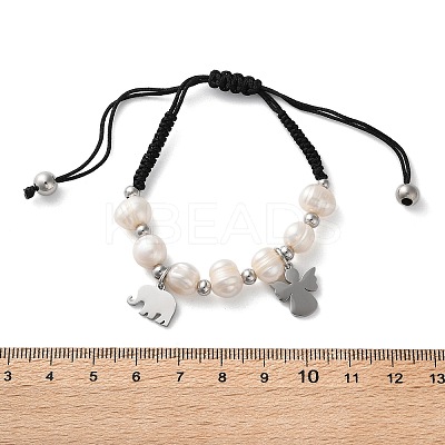 Adjustable Nylon Cord Braided Beaded Bracelets BJEW-A036-01P-1