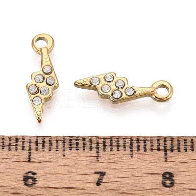 304 Stainless Steel Micro Pave Cubic Zirconia Pendants STAS-N115-51G-1