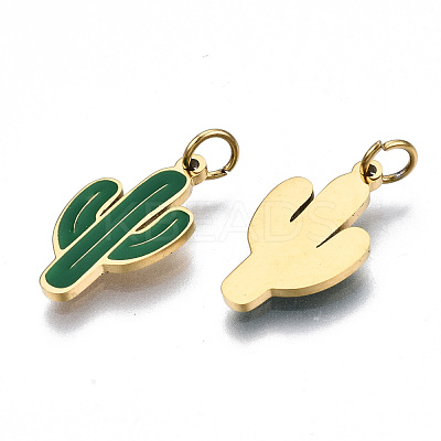 316 Surgical Stainless Steel Enamel Pendants X-STAS-S116-408G-1