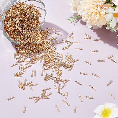 1000Pcs Glass Twisted Bugle Beads SEED-HY0001-12B-1