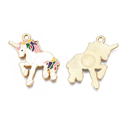 Rack Plating Alloy Enamel Pendants ENAM-T011-166-1