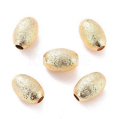 Eco-Friendly Brass Textured Beads KK-C226-01G-RS-1