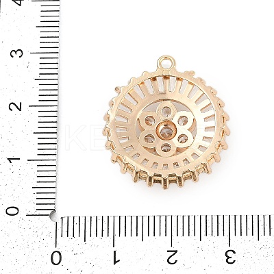 Brass Micro Pave Cubic Zirconia with Glass Pendants KK-Q026-15G-1