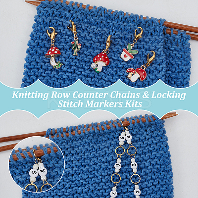 Knitting Row Counter Chains & Locking Stitch Markers Kits HJEW-AB00517-1
