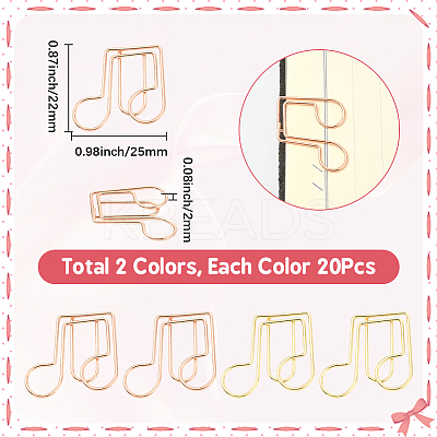 40Pcs 2 Colors Iron Paper Clips AJEW-SP0002-98C-1
