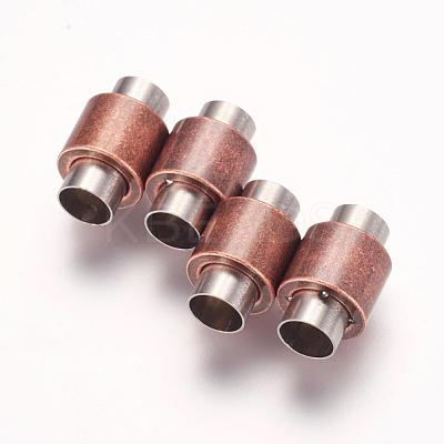 304 Stainless Steel Magnetic Clasps with Glue-in Ends STAS-F124-03R-1