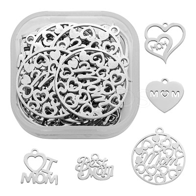 Non-Tarnish 30Pcs 5 Style Mother's Day Theme STAS-LS0001-85-1
